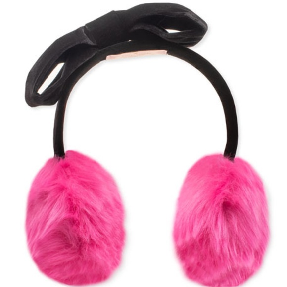 🌸KATE SPADE Girls Faux Fur Bow Pink Earmuffs🌸 - Picture 2 of 2
